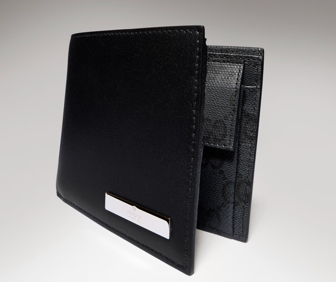  Ví Nam Gucci Coin Wallet With Metal Tag 'Black' 