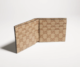  Ví Nam Gucci Bi-Fold Wallet With Metal Tag 'Brown' 