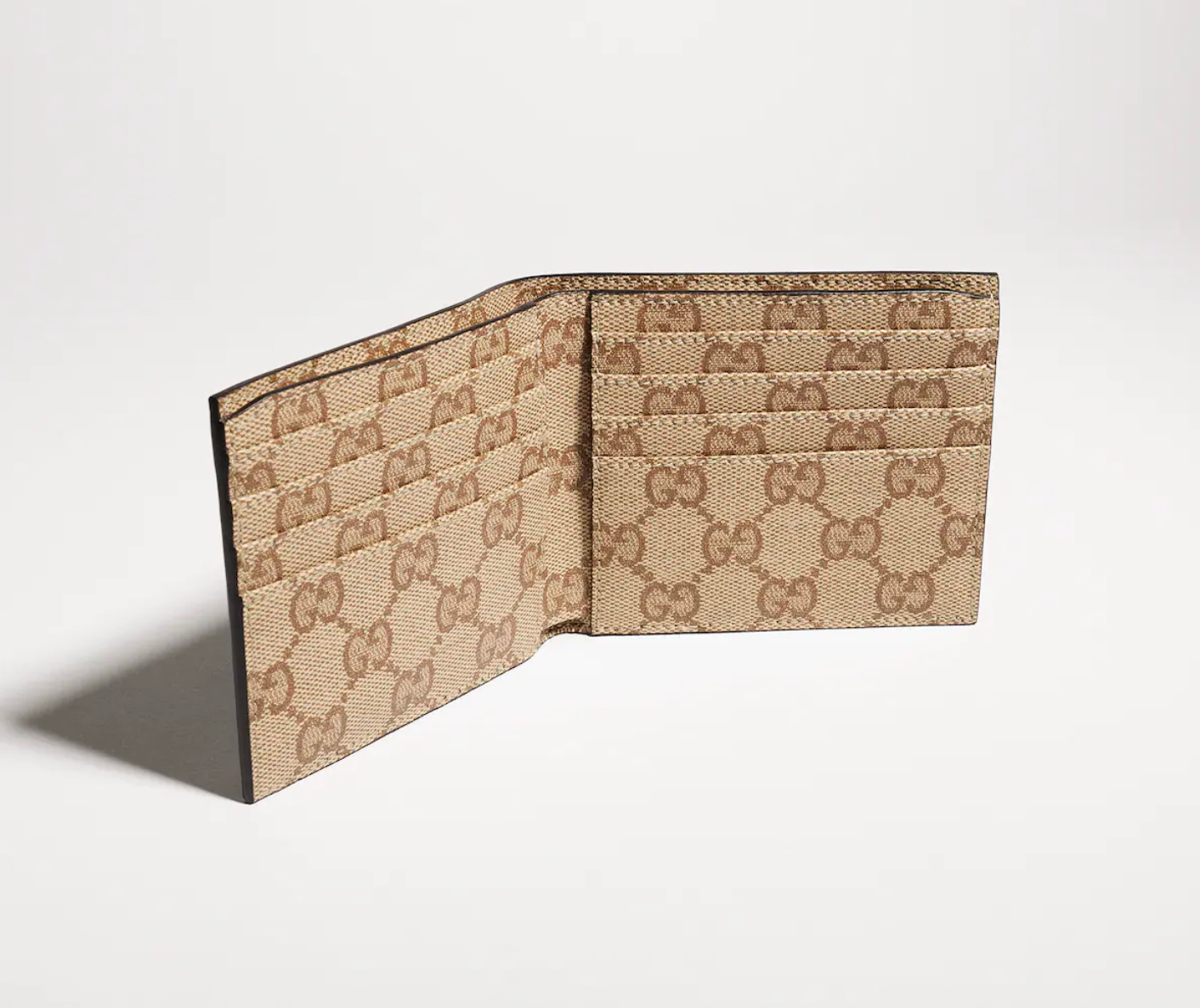  Ví Nam Gucci Bi-Fold Wallet With Metal Tag 'Brown' 