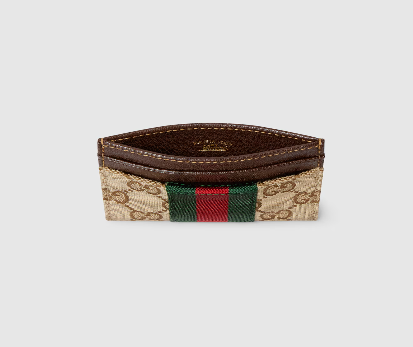  Ví Gucci GG Card Case With Web 'Beige' 
