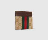  Ví Gucci GG Card Case With Web 'Beige' 