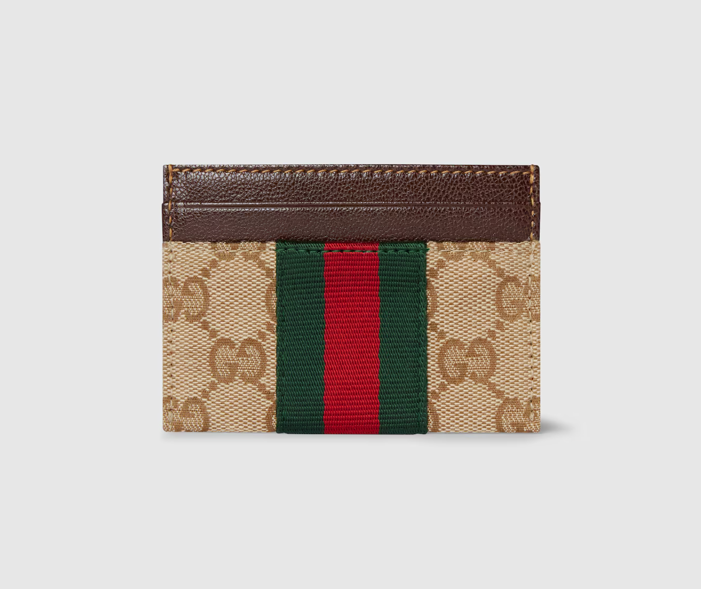  Ví Gucci GG Card Case With Web 'Beige' 