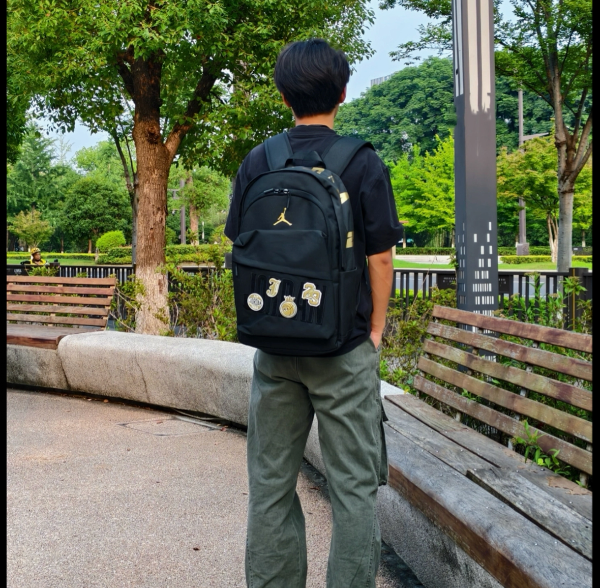  Balo Nike Air Jordan Logo Backpack 'Black' 