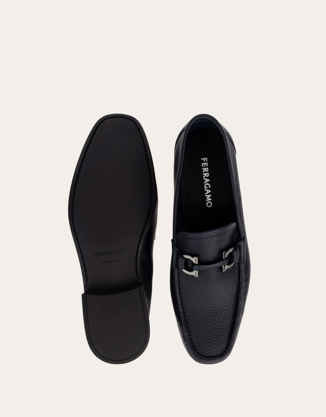  Giày Nam Salvatore Ferragamo Gancini Ornament Loafer 'Black' 