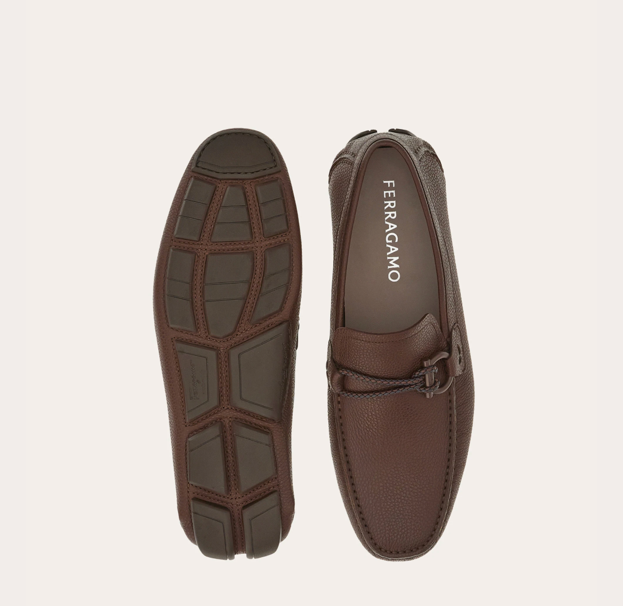  Giày Nam Salvatore Ferragamo Gancini Driver 'Chocolate' 