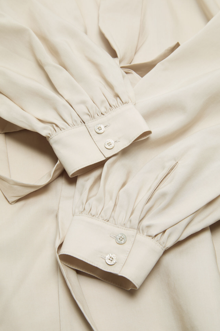  Áo Nữ Acne Cut-out Blouse With Bow 'Light Beige' 