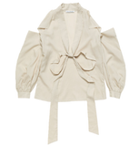  Áo Nữ Acne Cut-out Blouse With Bow 'Light Beige' 