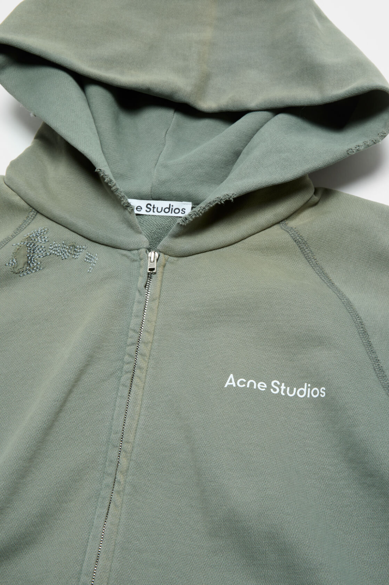  Áo Nữ Acne SS26 Mended Fleece Hoodie 'Slate Gret' 