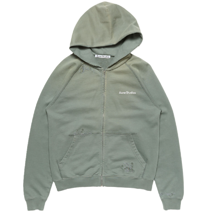  Áo Nữ Acne SS26 Mended Fleece Hoodie 'Slate Gret' 