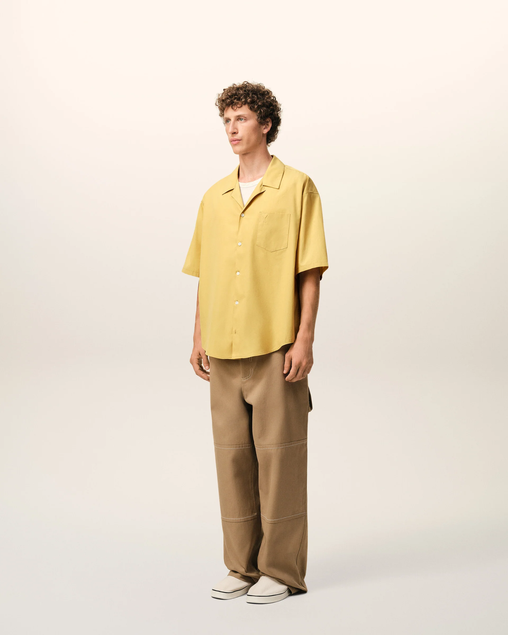  Áo Ami Camp Collar Boxy Shirt 'Yellow' 