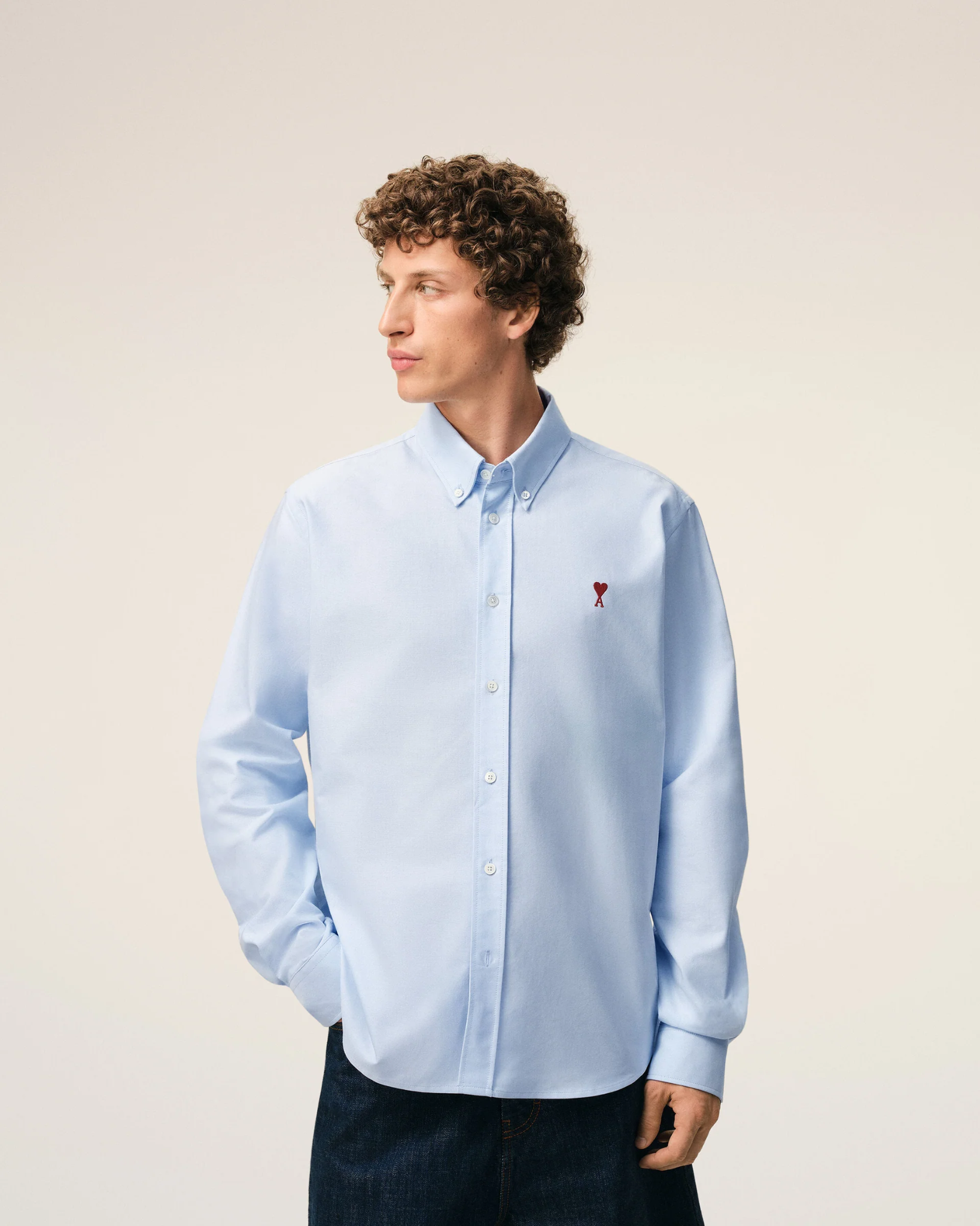  Áo Ami Collar With Embroidered Adc 'Blue' 