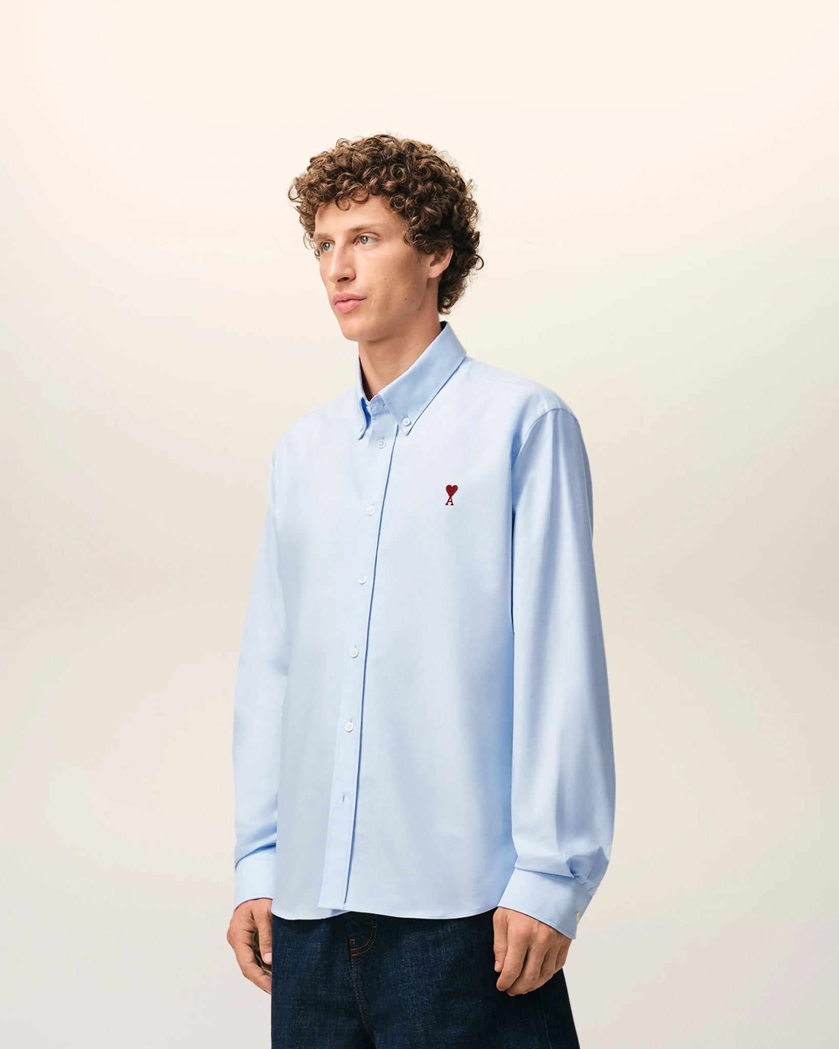  Áo Ami Collar With Embroidered Adc 'Blue' 