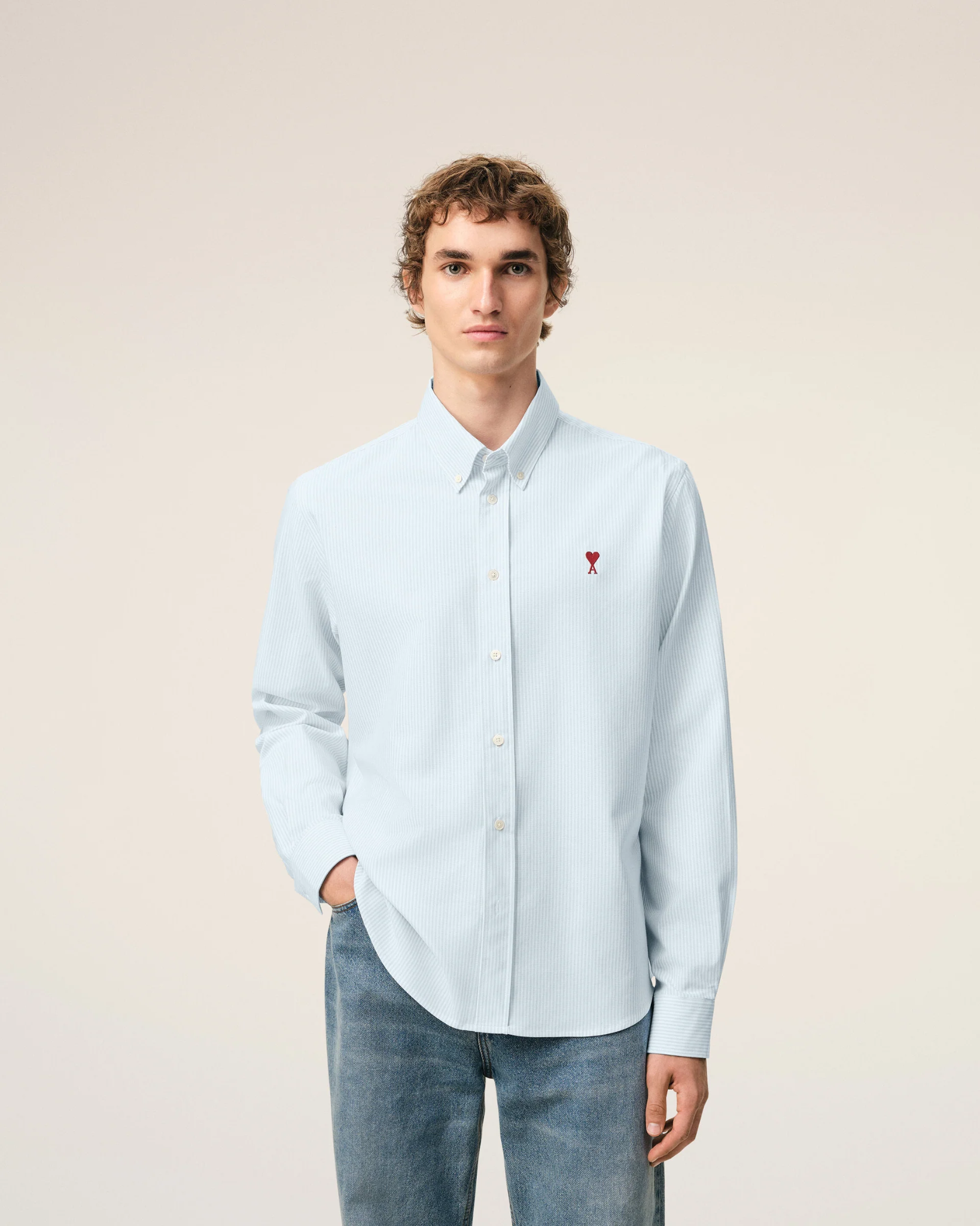  Áo Ami Collar With Embroidered Adc 'Blue' 