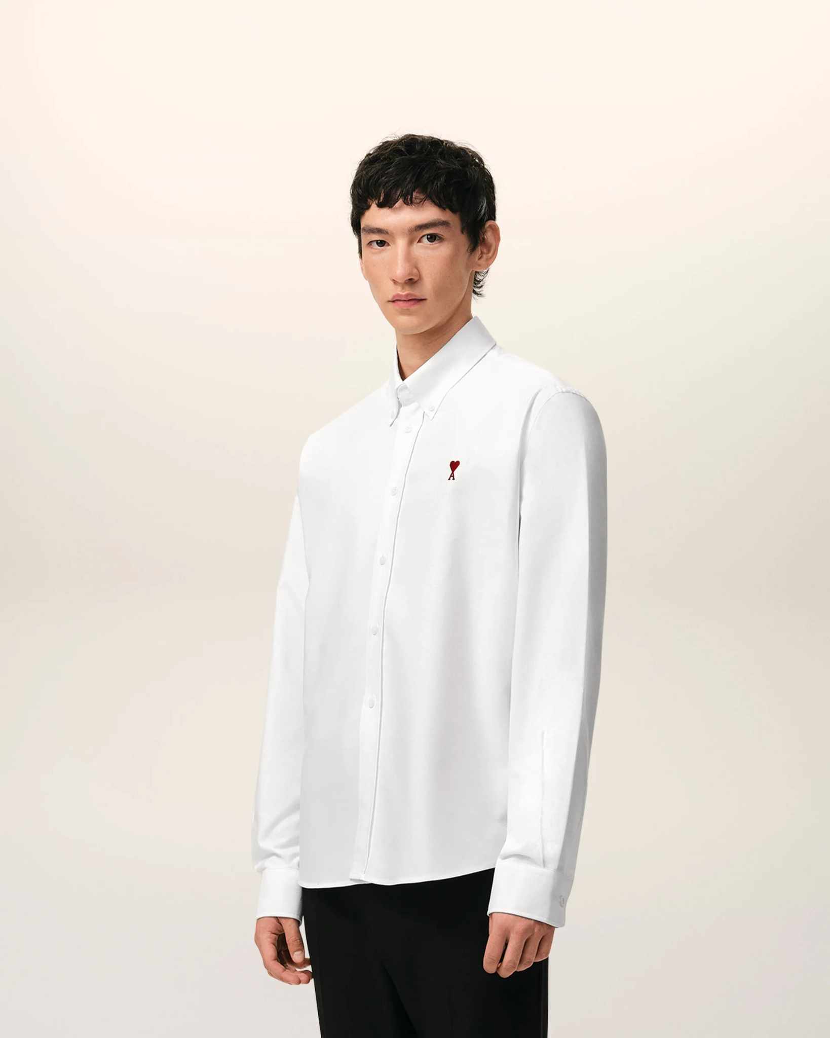  Áo Ami Collar With Embroidered Adc 'White' 