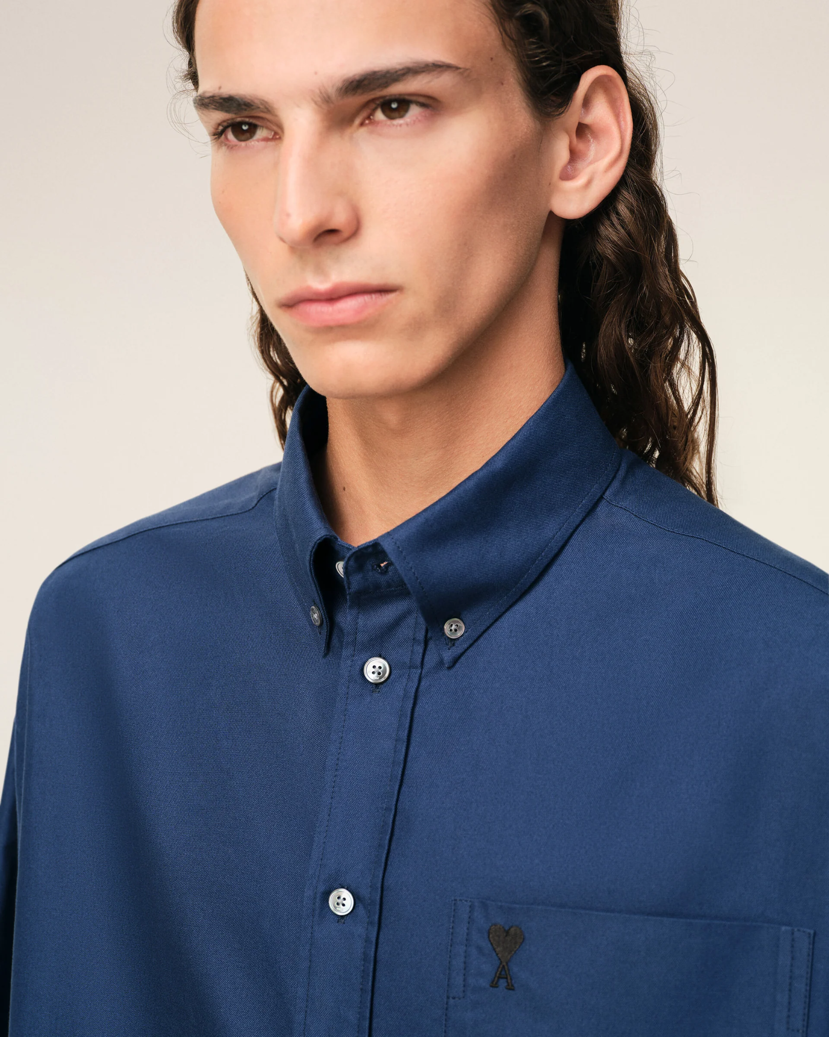  Áo Ami De Coeur Boxy Embroidered 'Blue' 