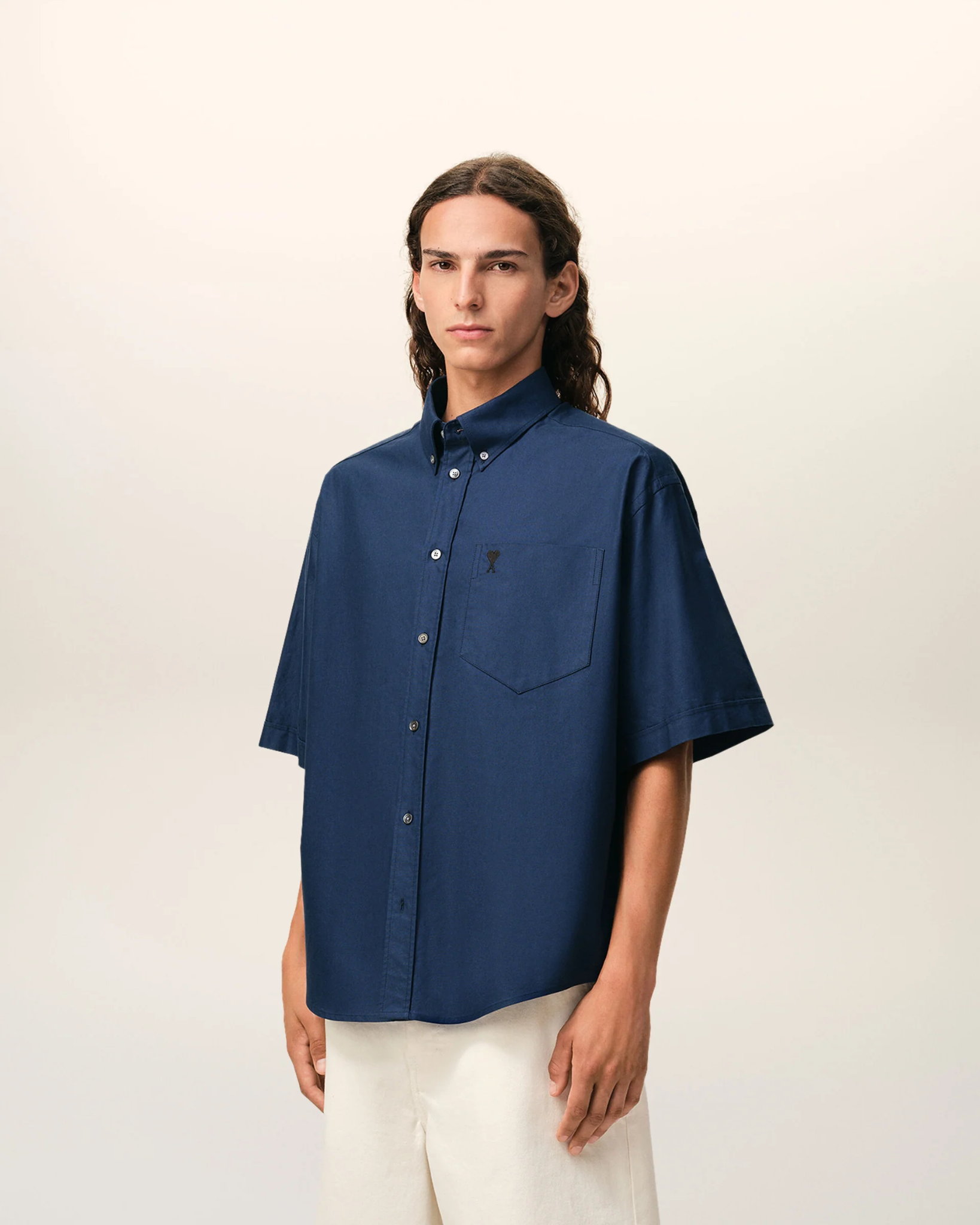  Áo Ami De Coeur Boxy Embroidered 'Blue' 
