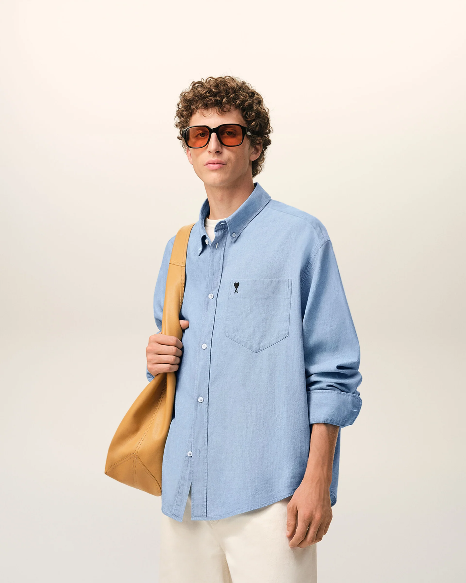  Áo Ami De Coeur  Boxy Embroidered Shirt 'Blue' 