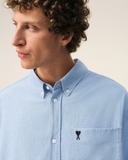  Áo Ami De Coeur  Boxy Embroidered Shirt 'Blue' 