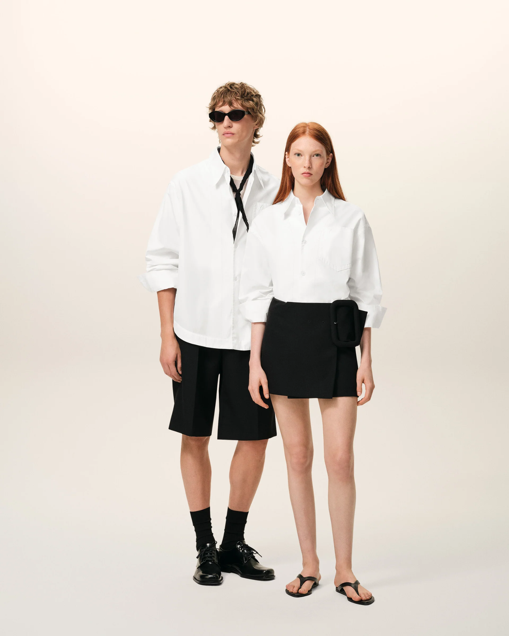  Áo Ami De Coeur Collar  Wide Shirt 'White' 