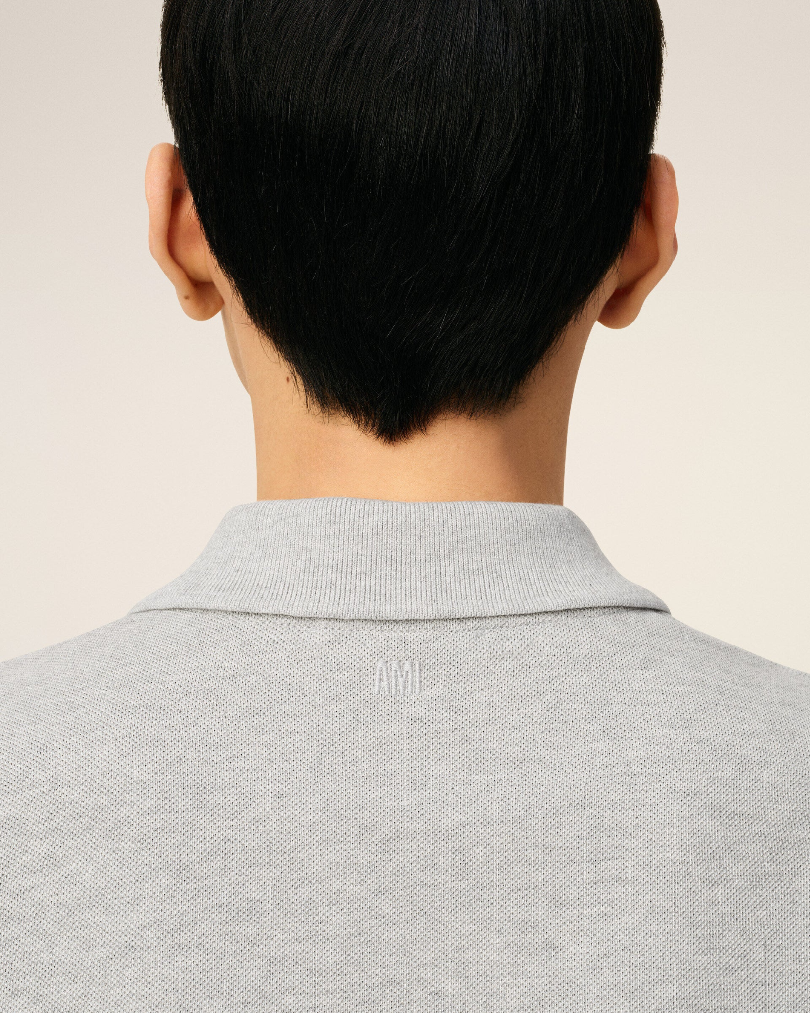  Áo Ami De Coeur Contrasted  Polo Shirt 'Grey' 