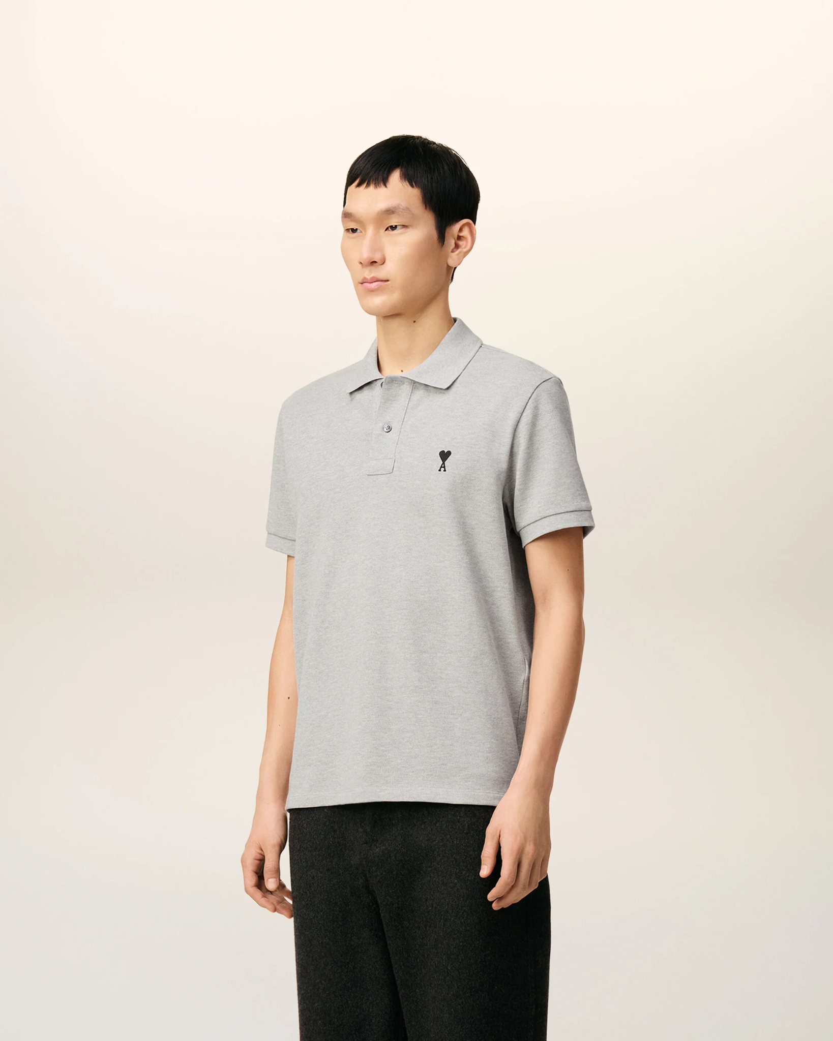  Áo Ami De Coeur Contrasted  Polo Shirt 'Grey' 