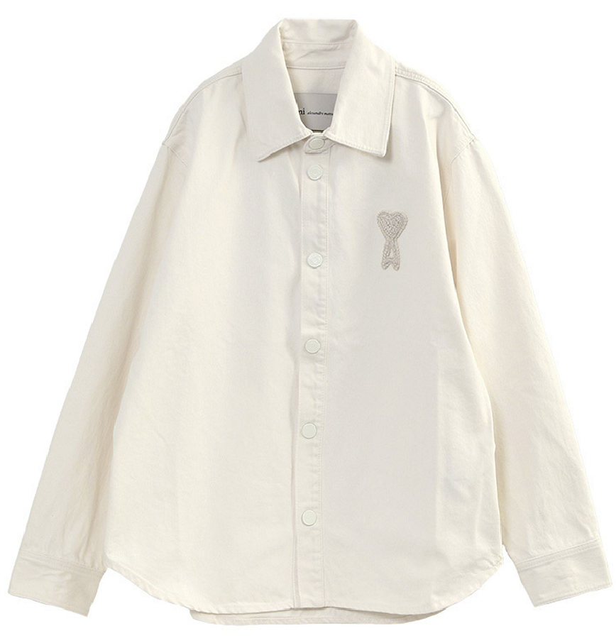  Áo Ami De Coeur Knitted  Overshirt 'White' 