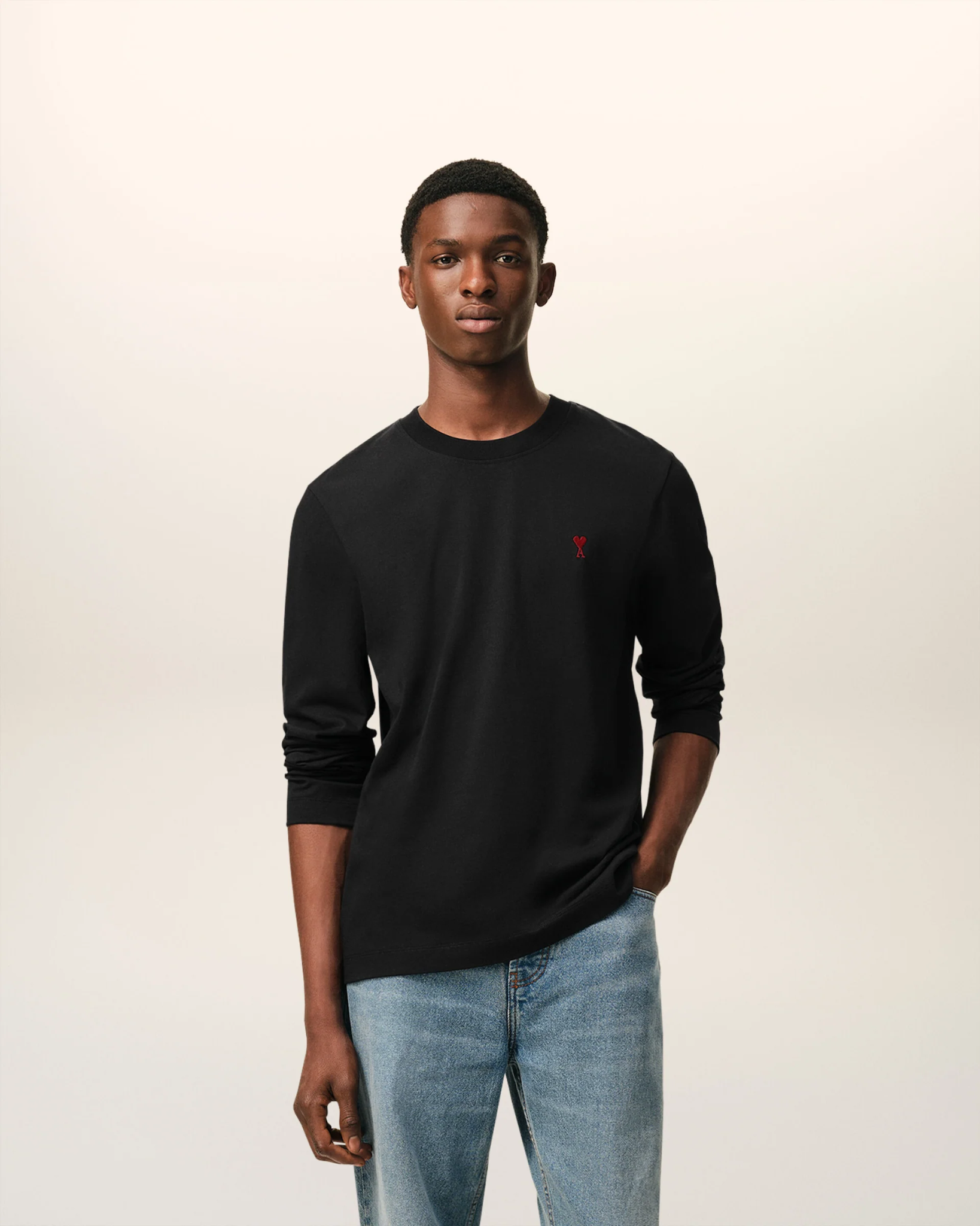  Áo Ami De Coeur Longlseeves T-Shirt 'Black' 