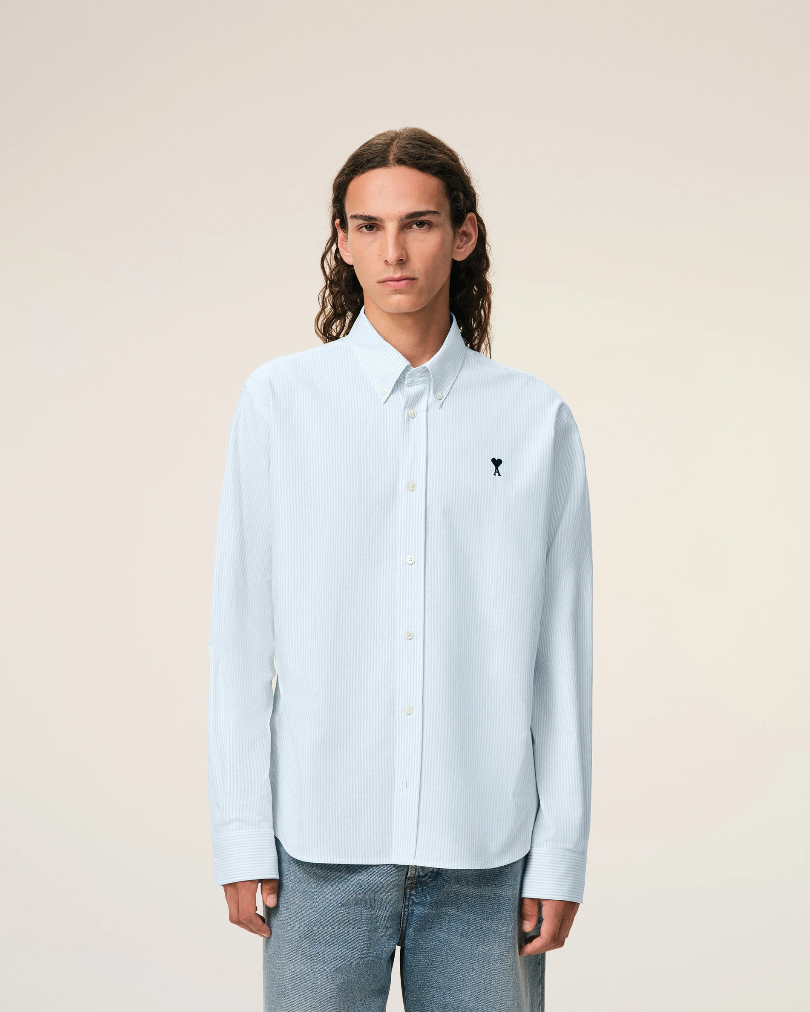  Áo Ami De Coeur Oxford Shirt 'Blue' 
