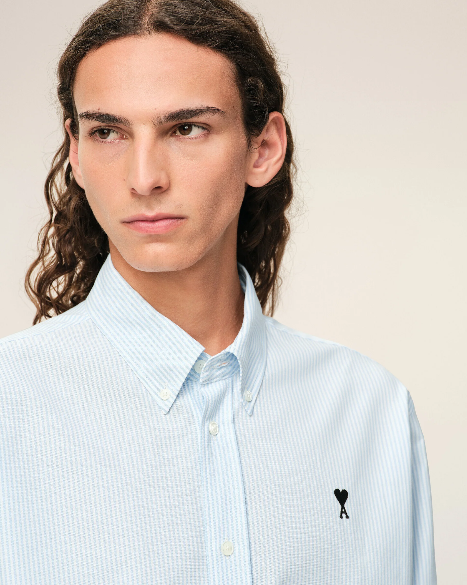  Áo Ami De Coeur Oxford Shirt 'Blue' 