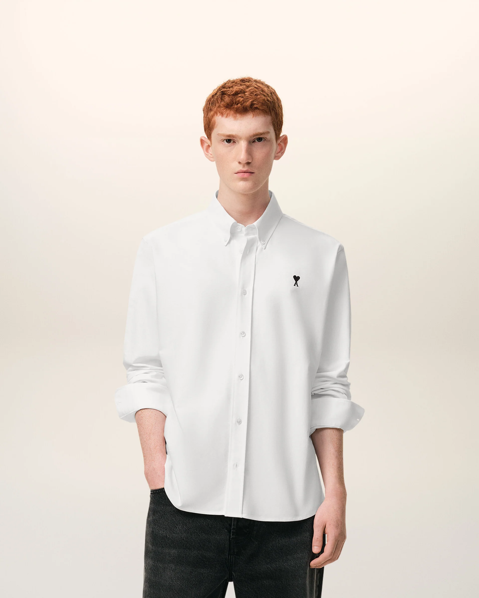  Áo Ami De Coeur Oxford Shirt 'White' 