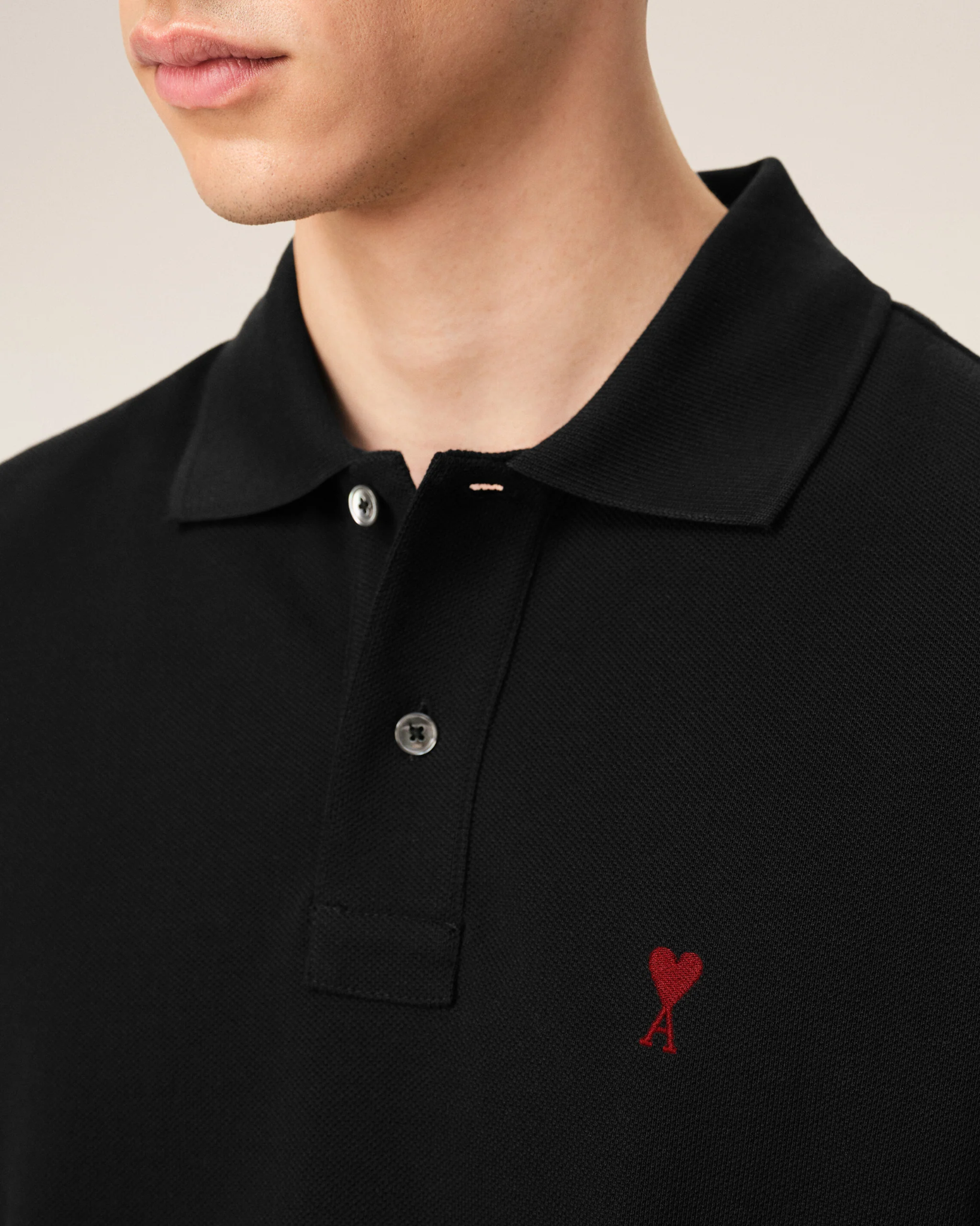  Áo Ami De Coeur Polo Shirt 'Black Red' 
