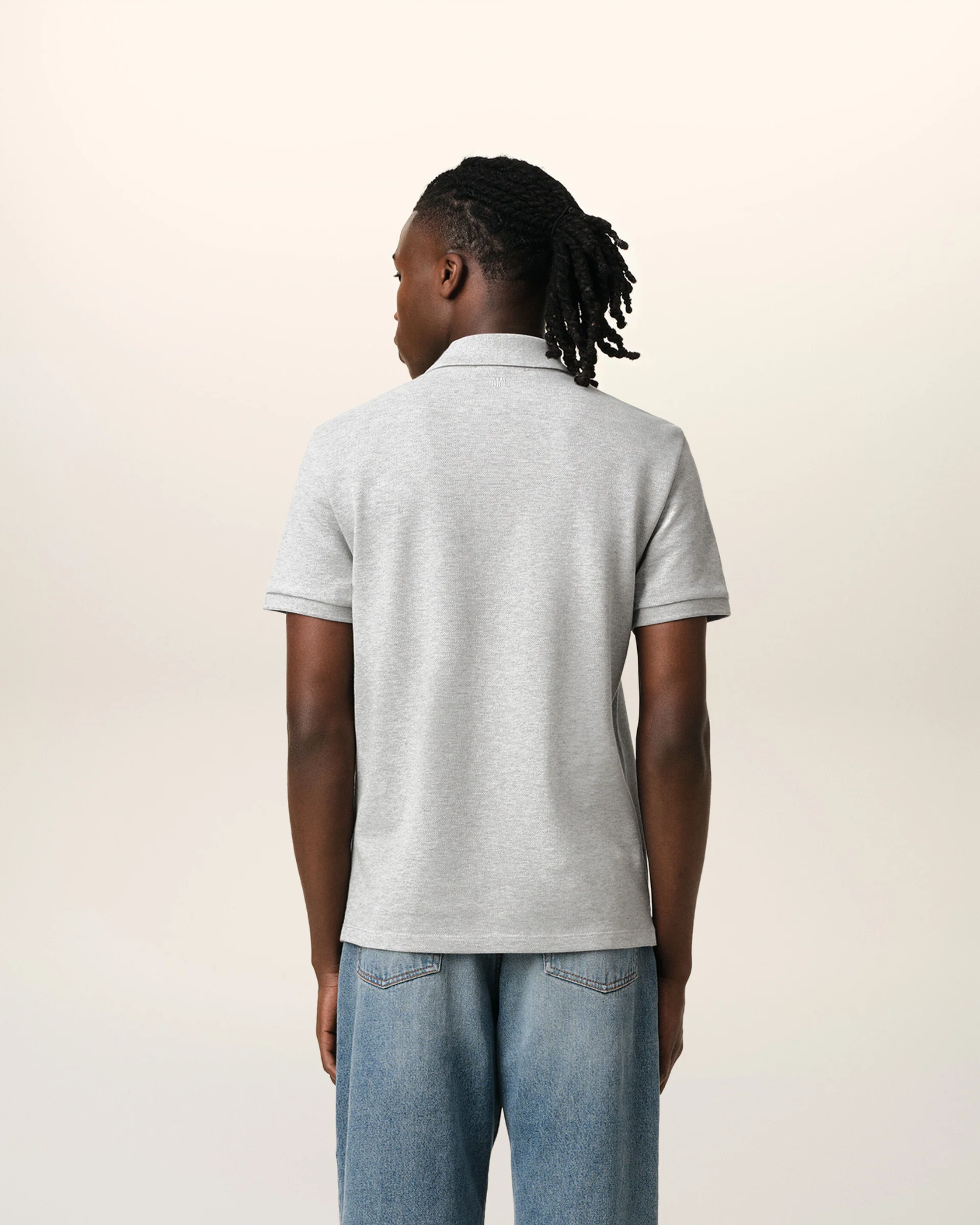  Áo Ami De Coeur Polo Shirt 'Grey' 