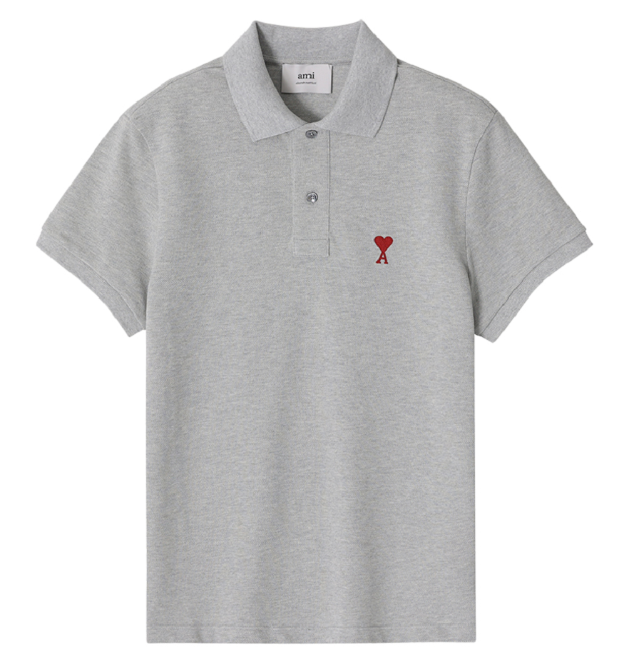  Áo Ami De Coeur Polo Shirt 'Grey' 