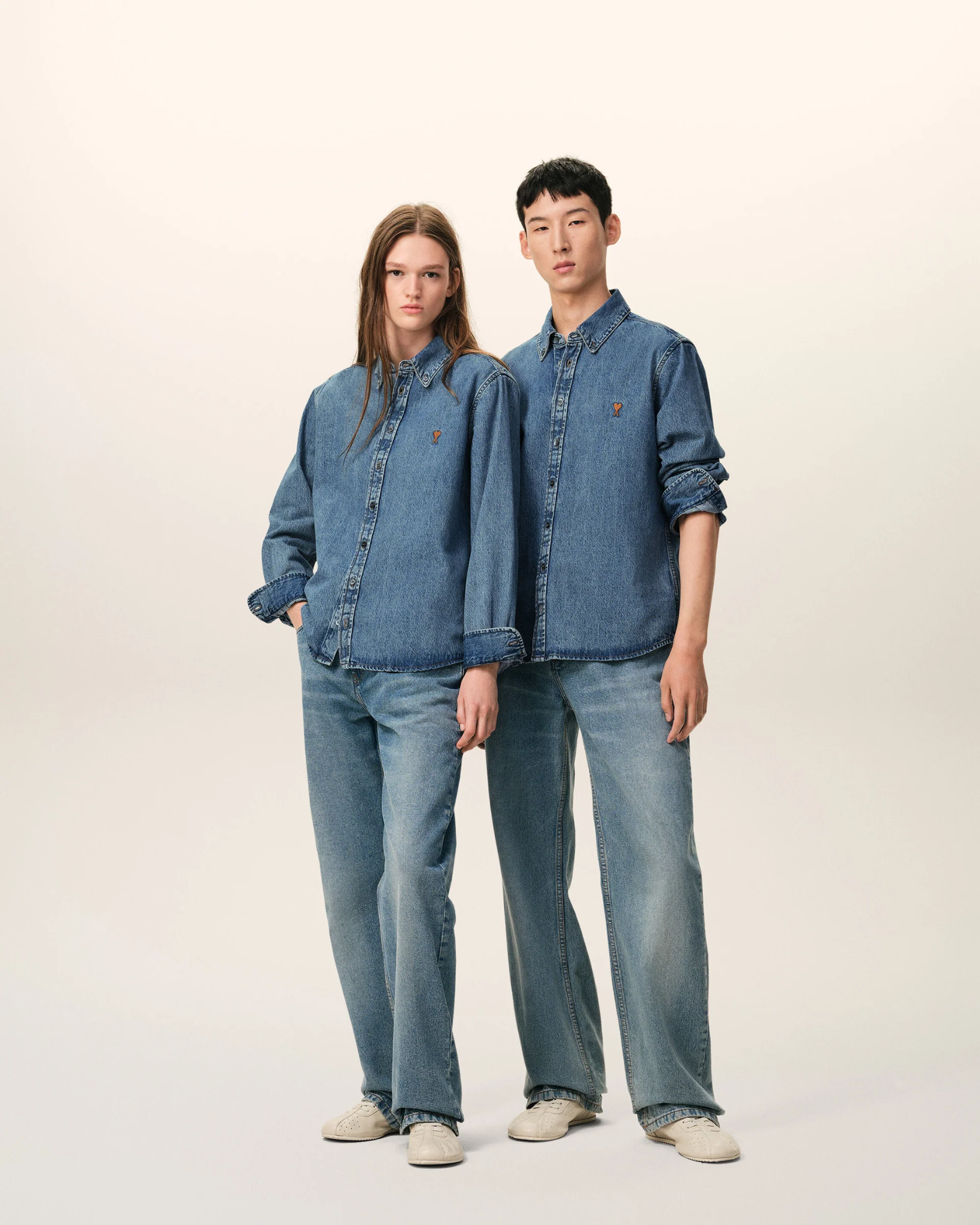  Áo Ami De Coeur Shirt 'Blue Denim' 