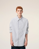  Áo Ami De Coeur Striped Cotton Wide Shirt 'White' 