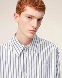  Áo Ami De Coeur Striped Cotton Wide Shirt 'White' 