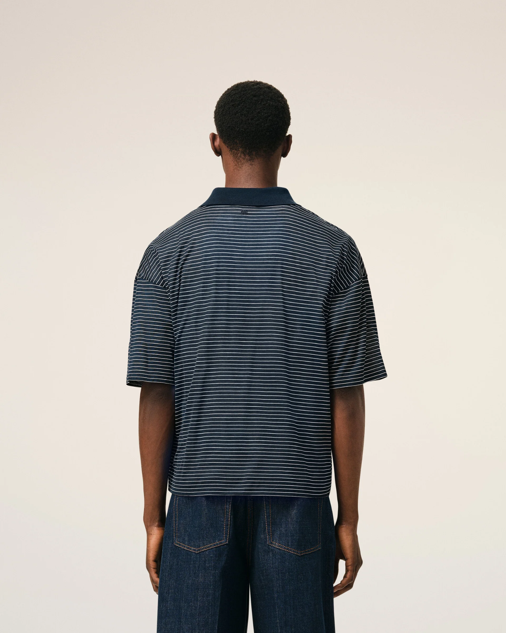  Áo Ami De Coeur Striped  Polo'Blue' 