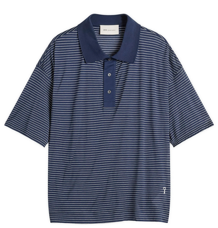  Áo Ami De Coeur Striped  Polo'Blue' 