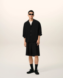  Áo Ami Paris Boxy Embroidered Shirt 'Black' 