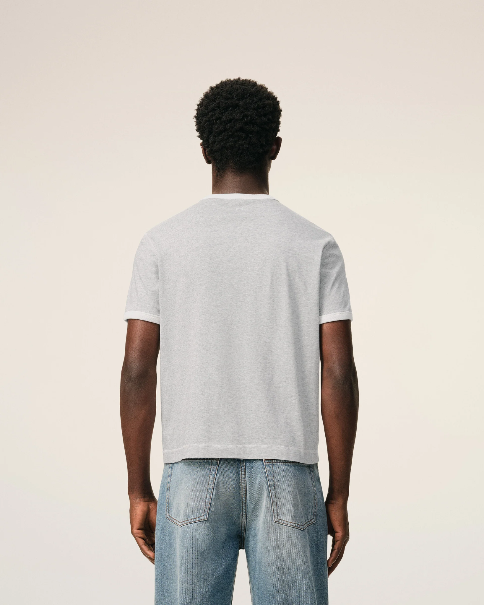  Áo Ami Paris Knitted Patch T-shirt 'Grey' 