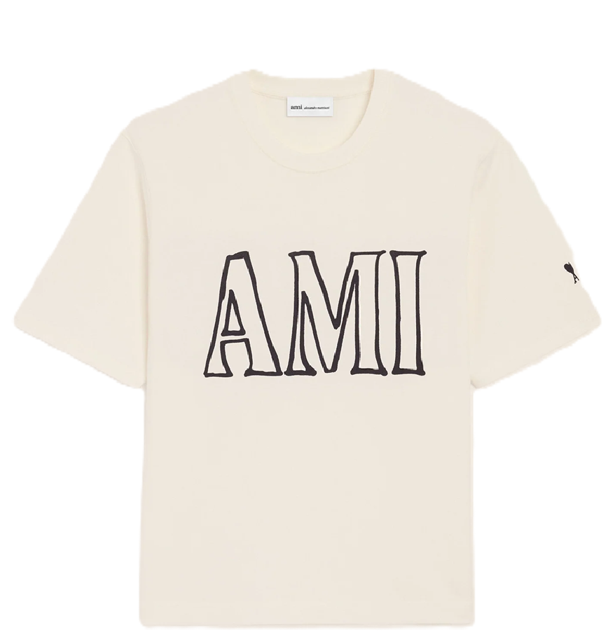  Áo Ami Paris Print T-shirt 'White' 