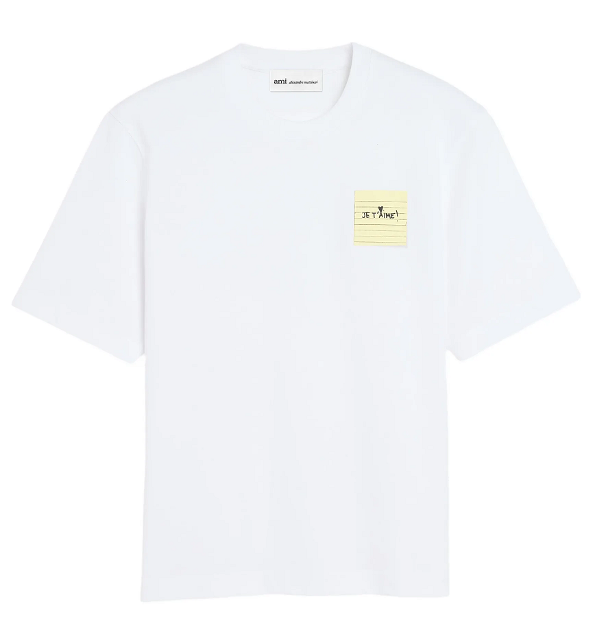  Áo Ami Post It Je T'Aime T-Shirt 'White' 