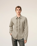  Áo Ami Ruffled Adjusted Shirt 'Beige' 