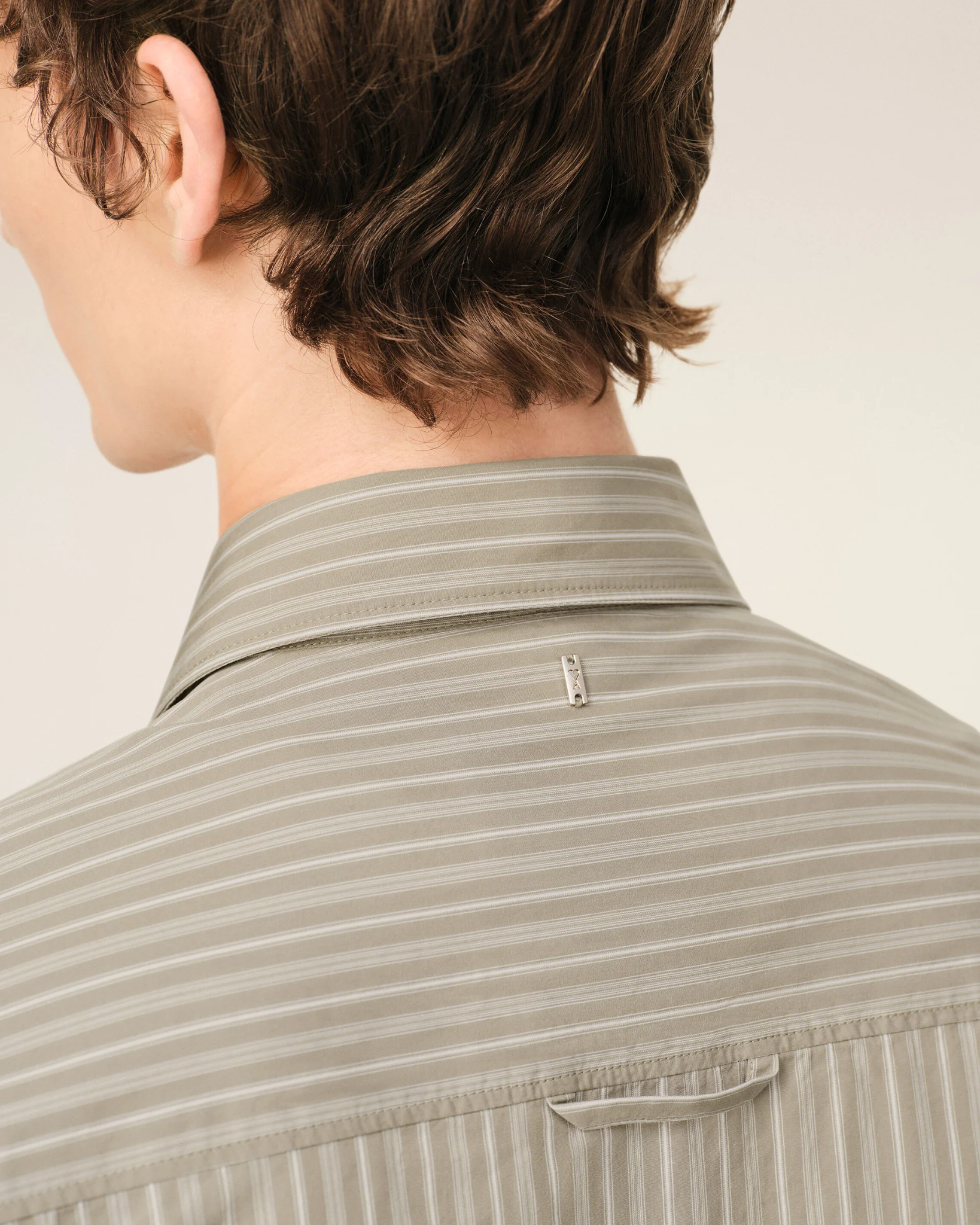  Áo Ami Ruffled Adjusted Shirt 'Beige' 