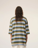  Áo Ami Striped Patch Polo 'Blue' 