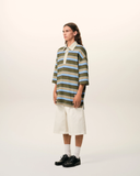  Áo Ami Striped Patch Polo 'Blue' 