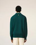  Áo Ami Wool And Cotton Boxy Polo 'Green' 