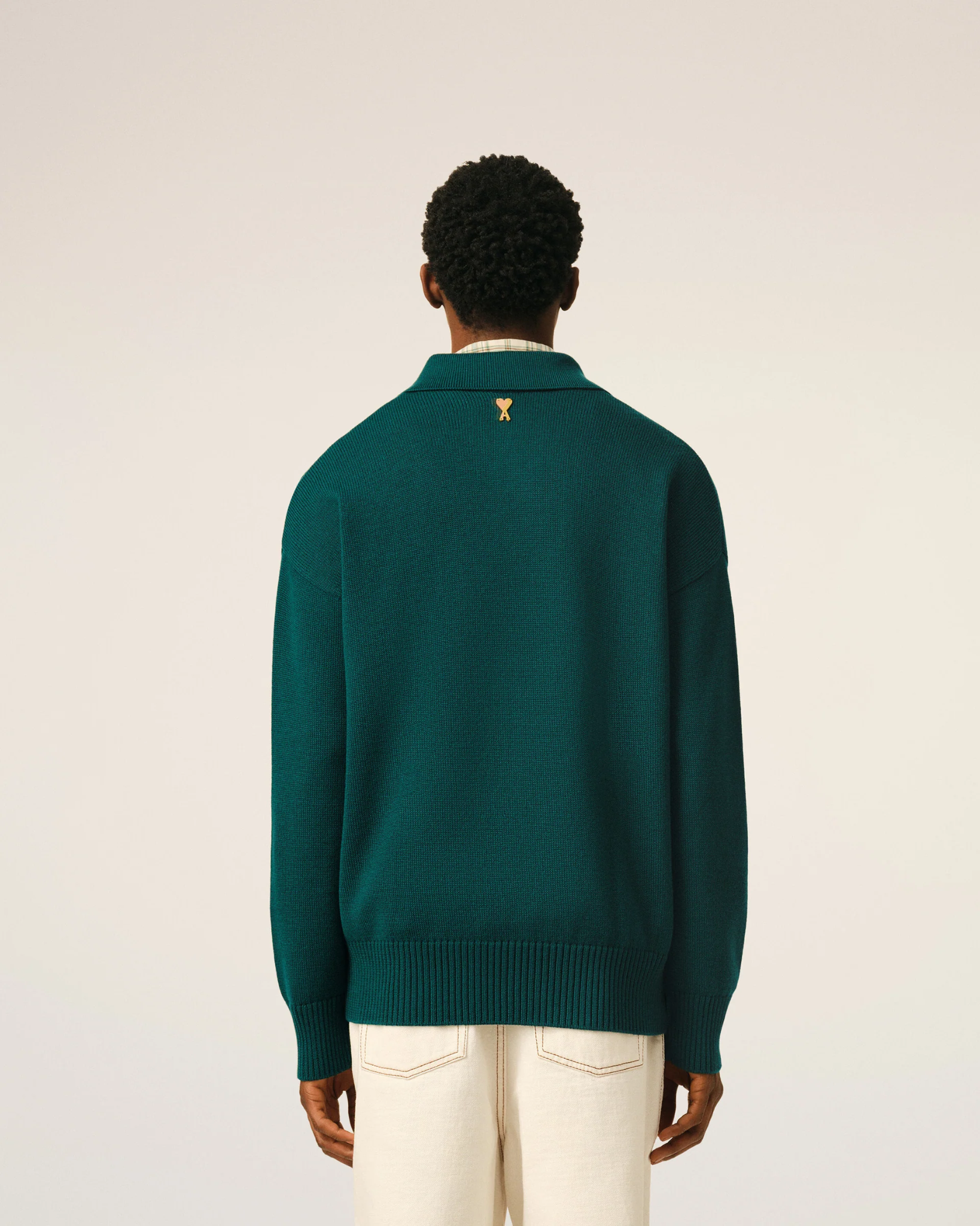  Áo Ami Wool And Cotton Boxy Polo 'Green' 