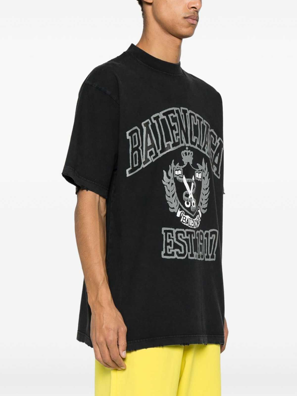  Áo Balenciaga Logo Printed Crewneck T-Shirt 'Black' 
