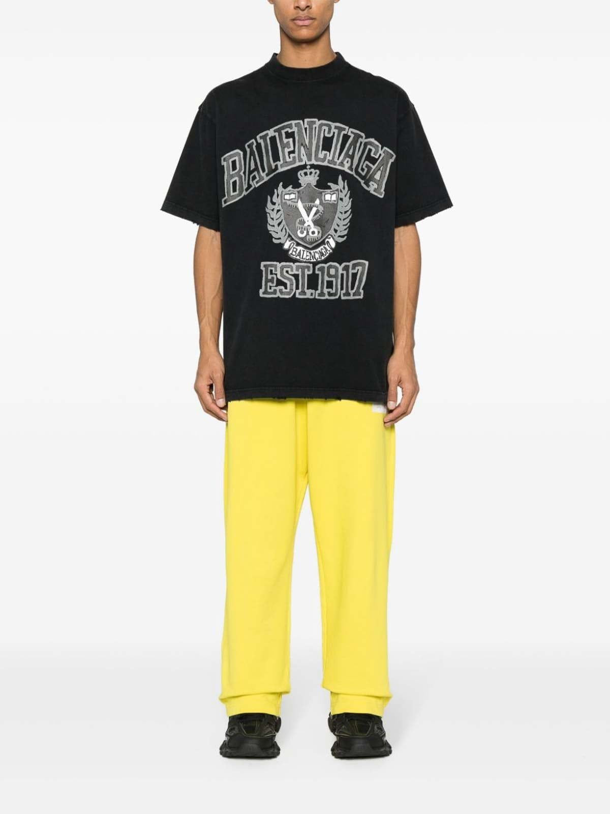  Áo Balenciaga Logo Printed Crewneck T-Shirt 'Black' 